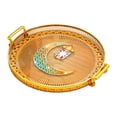 thumbnail image 3 of WeiLaiKeQi Round Serving Tray Space Saving Decorative Storage Tray for Snack amber, 3 of 9