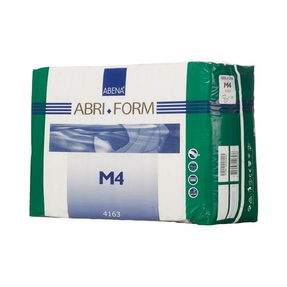 Abena Abri-Form Comfort M4 Disposable Unisex Adult Incontinence Briefs, Medium, 14 Count, 2 Packs, 28 Total
