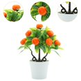 thumbnail image 6 of CoudarTitie Artificial Potted Plants Florals Decor Desktop Decoration Decorative Fake Potted Orange, 6 of 9