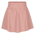 thumbnail image 7 of Summer Fashion Plus Size Shorts for Women Solid Color Yoga Wear Fitness Sports Tennis High-Waisted Double-Layer, 7 of 7