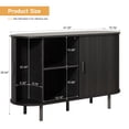 thumbnail image 2 of ROGALIS 48" Buffet Sideboard Cabinet with Storage, Modern Fluted Cabinet with Sliding Doors & Adjustable Shelf, Coffee Bar Accent Cabinet for Kitchen, Dining Room, Entryway, Black, 2 of 7