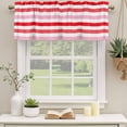 thumbnail image 3 of Red Pink Striped Valances for Windows, Decorative Rod Pocket Window Valance Curtains, Farmhouse Stripes Simple Art Short Curtain Drapes for Kitchen/Bathroom/Living Room, 2 Panels, 42" W x 18" L, 3 of 8