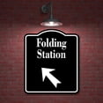 thumbnail image 2 of Folding Station 45 degree up Left Arrow BLACK Aluminum Composite Sign, 15"x18", 2 of 9