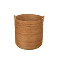 thumbnail image 2 of Kouboo Laguna Round Rattan With Ear Handles Basket For Organizing, Living Room, Blankets, Toy Bin, Laundry And Plants, Honey Brown, 2 of 7