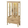 thumbnail image 3 of 52" LED Accent Curio Cabinet, 3-Tier Antique Storage Cabinet with Tempered Glass Adjustable Shelves & Drawer, Acrylic Pane, 7 Color Led Lights, China Display Case for Living Room, 3 of 9