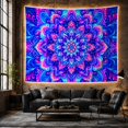 thumbnail image 6 of Intricate Mandala in Interlocking Indigo Petals, Dreamy Psychedelic for Art Lovers, Geometric Wall Art, Housewarming Gift, Tapestry Wall Hanging for Bedroom and Studio, 6 of 7