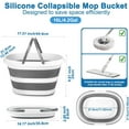 thumbnail image 2 of Collapsible Mop Bucket with Handle for Cleaning, 16L(4.2 Gallon) Silicone Square Mopping Bucket for Windows Cleaning or Car Washing, Cleaning Supplies Organizer Plastic Bucket for Storage, 2 of 6
