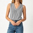 thumbnail image 5 of idosla Boho Tops for Women Teen Girl Trendy Print V Neck Sleeveless Tank Tops Casual Basic Tees Lightweight Shirts Summer Clothes (Grey, M), 5 of 6