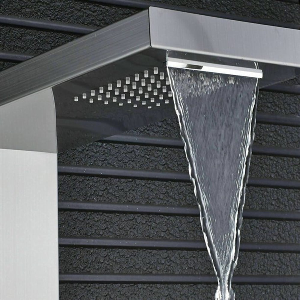 Senlesen Brushed Nickel Shower Panel Tower Massage Body Jets System Rain&Waterfall Mixer