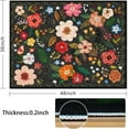 thumbnail image 2 of Office Chair Mat for Hardwood & Tile Floor,Boho Floral 36"x48" Computer Chair Mat for Rolling Chairs Carpet,Under Desk Non Slip Gaming Rug,Low-Pile Rubber Backing Large Protector Mat(Black), 2 of 6