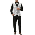 thumbnail image 2 of NOMADIC NOOK Men's Shiny Disco Sequin Suit Waistcoat Set with Bow Tie 2 Packs, 2 of 6