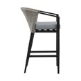 thumbnail image 3 of HomeStock Tuscan Treats Outdoor Patio 5-Piece Bar Table Set In Aluminum With Grey Cushions, 3 of 10