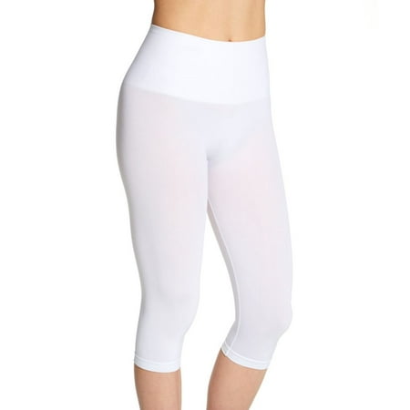 

Women s MeMoi MSM-109 SlimMe Seamless High Waisted Capri Legging (White XL)