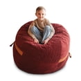 thumbnail image 2 of Big Joe Fuf 4Ft Foam Bean Bag Chair with Removable Cover for Kids, Teens, Deep Terracotta Corded Plush, Soft Polyester, 4 foot Large Reading and Gaming Seat, 2 of 6
