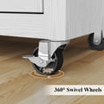 thumbnail image 5 of HLR Small Kitchen Islands Table with Storage, Rolling Wood Microwave Cart on Wheels for Dining Room, White, 5 of 17