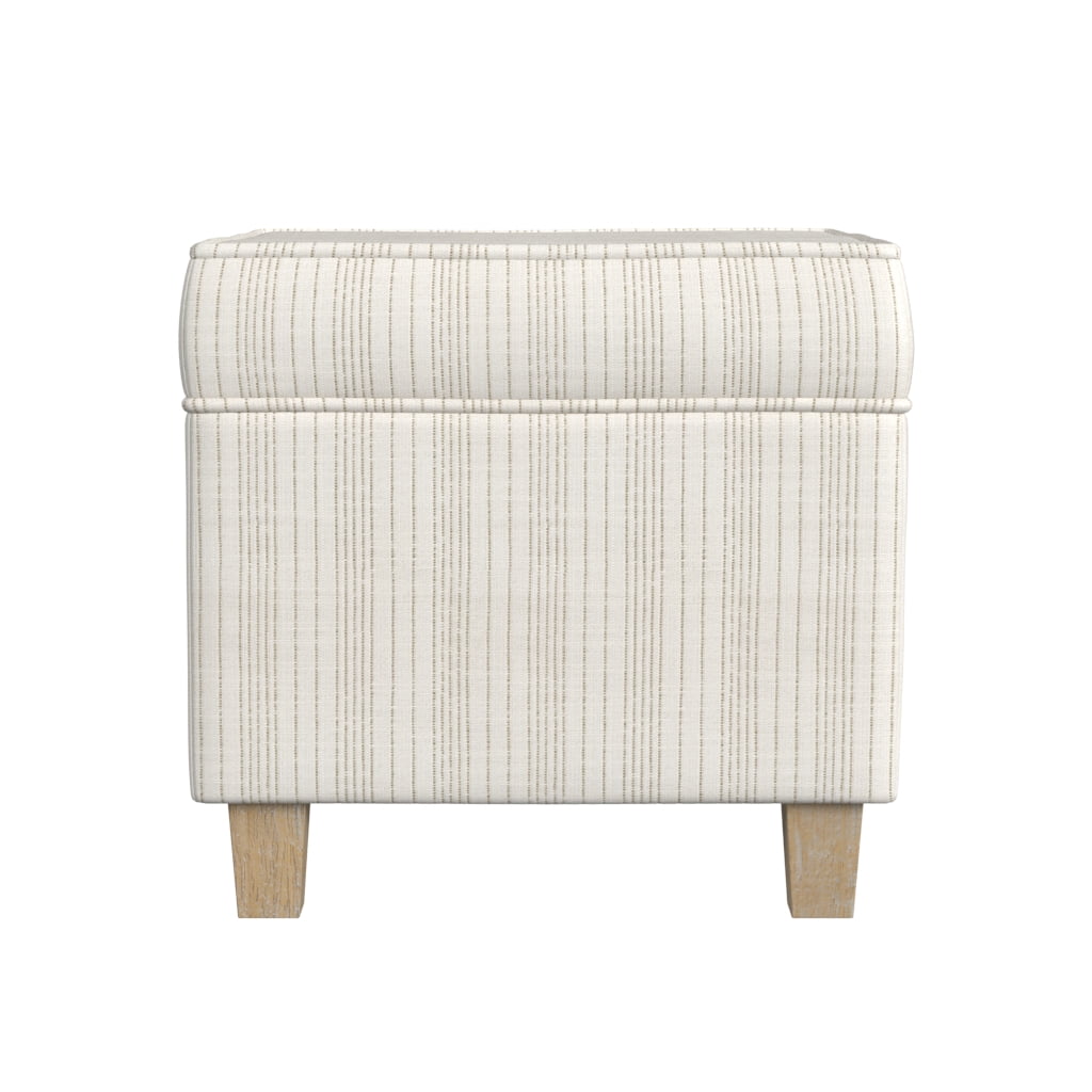 HomePop Square Storage Ottoman, Marigold Pinstripe
