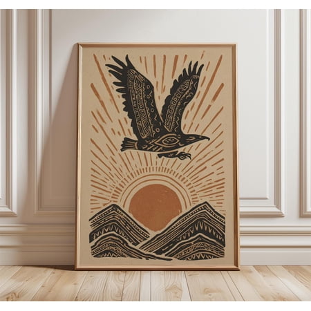 Eagle Canyon Art Print Western Boho Wall Poster Desert Sunrise Rustic Nature Decor Poster Only