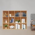 thumbnail image 3 of 12 Grid Log Color Solid Wood Lattice Cabinet 120x30x90cm Deepened Storage Shelf Floor-to-wall Shelf, 3 of 10