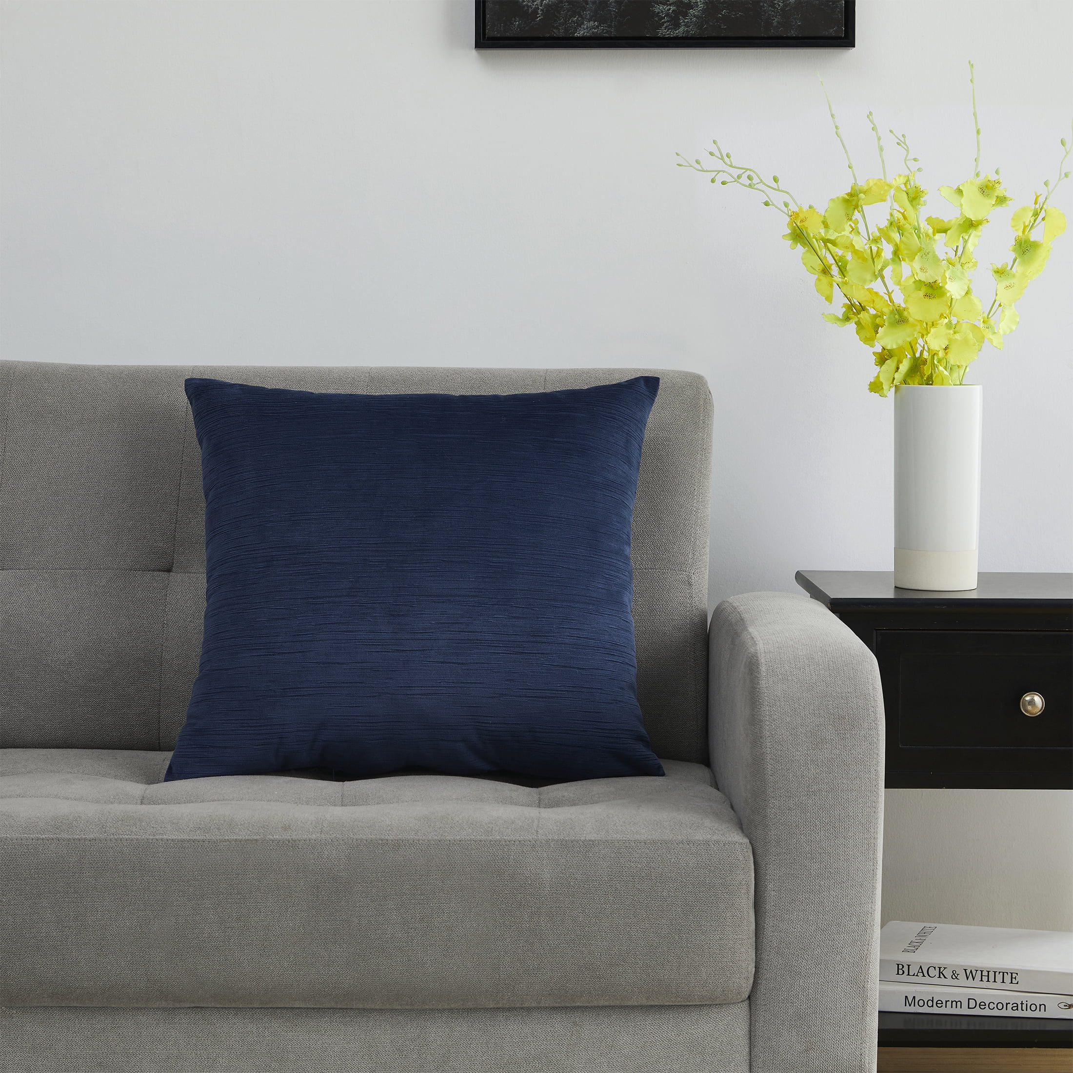 Mainstays Blue Textured Velvet Decorative Pillow, 18 in x 18 in