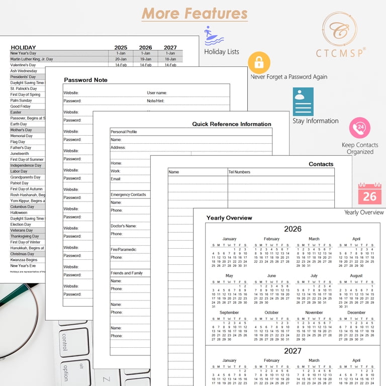 CTCMSP 2026-2027 Academic Planner, Floral Hardcover photo 3