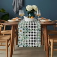 thumbnail image 2 of Green Eucalyptus Leaves Table Runner - 70 Inch Long, Kitchen Dining Table Runner Dresser Scarves, Summer Botanical Daisy Black Plaid Farmhouse Decor for Coffee Tables Wedding Party Banquet, 2 of 8