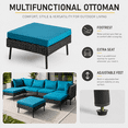 thumbnail image 2 of Seizeen 6pcs Outdoor Patio Furniture Set, Rattan Wicker Sectional Conversation Sofa Set w/Thick Cushions, Modular Outdoor Couch for Porch, Backyard, Poolside & Garden, 2 of 9