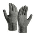 thumbnail image 5 of dianhelloya Men Gloves Knitted Touchscreen Thickened Stretchy Full Finger Keep Warm Alpaca Wool Autumn Winter Adults Motorcycle Riding Gloves for Outdoor 1 Pair Cyan, 5 of 8