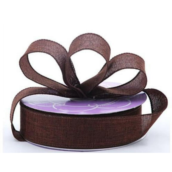 Brown Woven Linen Ribbon - 7/8" x 25 Yards (3 Pack)