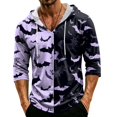 thumbnail image 3 of IAJDKMEK Men's Hoodie Halloween Shirt Tee - 3/4 Sleeve Funny Graphic Top, Perfect Men's T-Shirt for Costume and Relaxed Days,Blue M, 3 of 9