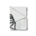 thumbnail image 2 of Tattoo Soft Flannel Fleece Throw Blanket, Pencil Drawing Romantic Theme Hourglass of Eternal Love with Roses Print, Cozy Plush for Indoor and Outdoor Use, 70" x 90", Black and White, by Ambesonne, 2 of 5