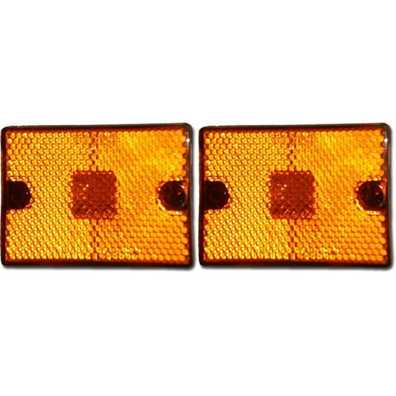 TWO-2 LED Amber Marker Clearance Light Reflective 2x2 3/4" square stud trailer