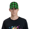 thumbnail image 4 of Fotbe Buffalo Plaid Green Black Gorro Clásico de Béisbol, Gorra Ajustable con Broche Snapback, Gorro de Exterior de Algodón Suave, 4 of 6