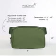 thumbnail image 5 of Unisex Mini Belt Bag with Adjustable Strap Small Waist Pouch for Workout Running Travelling Hiking, Deep Khaki, 5 of 11