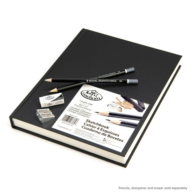 Royal & Langnickel Essentials - 3 Pack 8.5 x 11 Hardbound Drawing Sketch  Book - 110 Sheets, 65lb. Paper 
