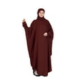 thumbnail image 1 of LLYwey Liquidation Robes Fluides pour Femmes Musulmanes Islam Couleur Unie Été Ventilée Robe à Manches Longues Nouvelles Robes Formelles Rouge TTG, 1 of 2
