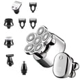 thumbnail image 1 of 6D Floating Rotary Razor Men's Electric Head Shaver USB Rechargeable Hair Trimmer 6 in 1 Waterproof Beard Trimmer Care Kit, 1 of 11