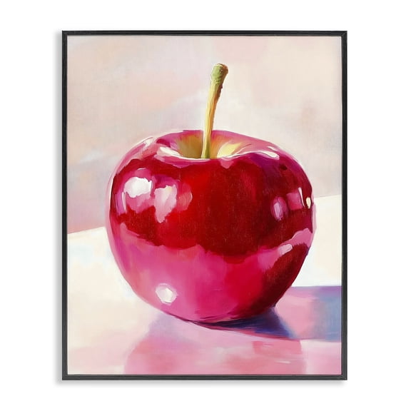 Stupell Industries Contemporary Shiny Red Apple Reflection Black Framed Giclee Art, 11 x 14, by The Prints Vibe