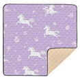 thumbnail image 6 of WOBOGO Pattern with Flying Unicorns and Flowers Baby Playmats Extra Large Waterproof Rollable Activity Pads for Toddlers 50×50inch, 6 of 7