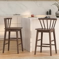 thumbnail image 5 of EYYTHUNG Farmhouse Bar Stools Set of 4, Ergonomic Curved Back and Stain Resistant, Brown, 5 of 7