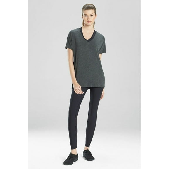 Josie Natori Women's Elements Dolman V-Neck Top Gray Size XS MSRP $48