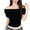 Black, variant on Off the Shoulder Tops for Women Ruched Short Sleeve Slim Fitting Soft Stretchy Cropped Going out Tops