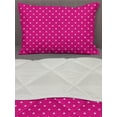 thumbnail image 3 of Hot Pink Comforter & Sham Bedding Set, Symmetrical Pattern with White Stars Girlish Pattern Retro Party Tile, 3 pcs Duvet Set Microfiber Filling Quilt, 5 Sizes, Hot Pink White, by Ambesonne, 3 of 4