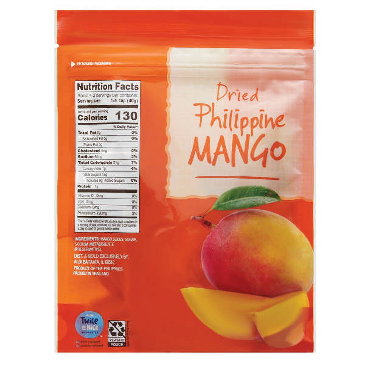 Southern Grove Dried Philippine Mango, 6 oz - Pack of 2