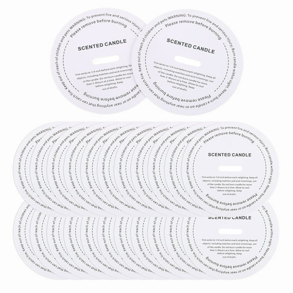Uxcell 60 Pcs Candle Dust Covers, 7.5cm/3" Round Printed White Candles Drip Protectors Lid Accessories for Craft Fragrance Making Jars Boxes Packaging, White
