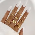 thumbnail image 4 of Conjunto de anillos de corazón de 22 piezas para mujer, joyas de moda Vintage con perlas cruzadas geométricas, anillo de dedo de mariposa, 2022, 4 of 4