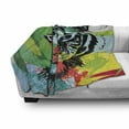thumbnail image 3 of Tiger Soft Flannel Fleece Blanket, Abstract Drawing of a Bengal Tiger Under Leaves on Lively Colored Background Predator, Cozy Plush for Indoor and Outdoor Use, 50" x 70", Multicolor, by Ambesonne, 3 of 6