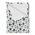 thumbnail image 2 of Travel Soft Flannel Fleece Throw Blanket, Doodle Layout of Hot Air Balloons Tribal, Cozy Plush for Indoor and Outdoor Use, 60" x 80", White Multicolor, by Ambesonne, 2 of 5