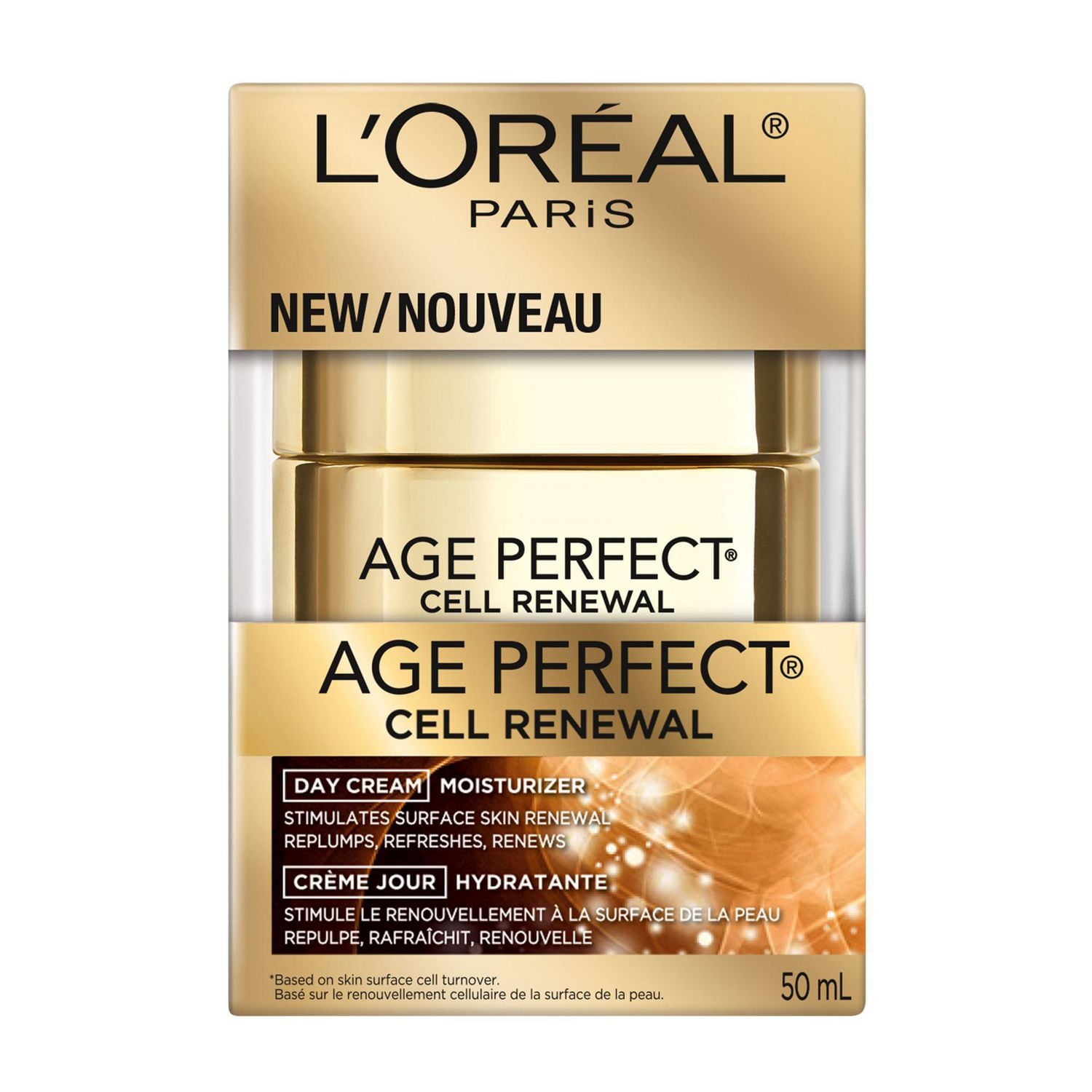 L'Oréal Paris Age Perfect Cell Renewal Day Face Cream Moisturizer with LHA, Anti-Aging, 50 ML