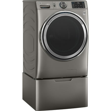 GE - Washer/Dryer Laundry Pedestal with Storage Drawer - Satin Nickel