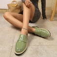 thumbnail image 4 of Fengqque Women's Classic Penny Loafer Chunky Heel PU Leather Loafer for Women Comfortable Womens Business Casual Shoes Army Green 6.5(38), 4 of 9